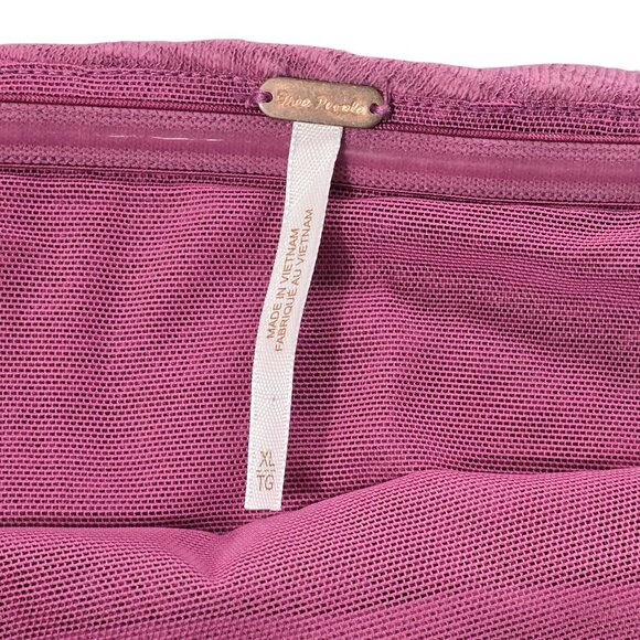 Free People Boulevard Tube Top XL Dusty Rose Strapless Ruched Boho Festival - Picture 4 of 11